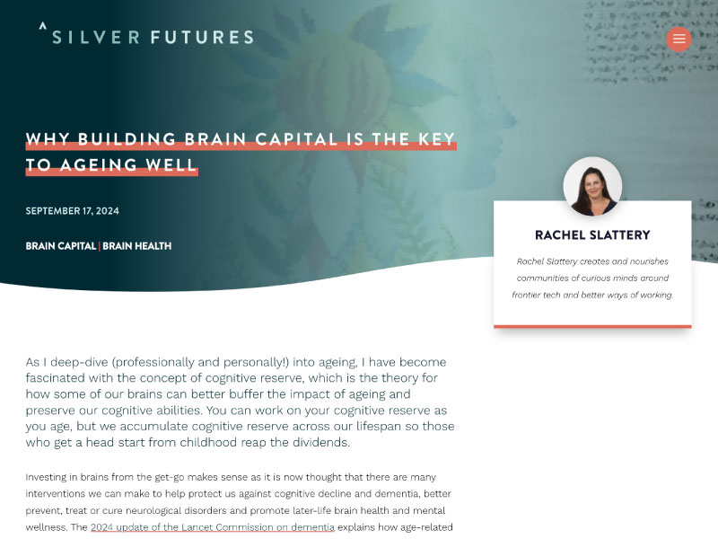 Why building brain capital is the key to ageing well